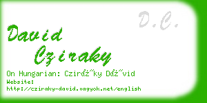 david cziraky business card